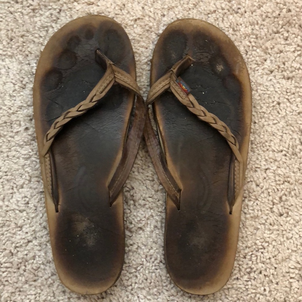 Rainbows flip flops size 7